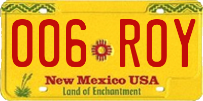 NM license plate 006ROY