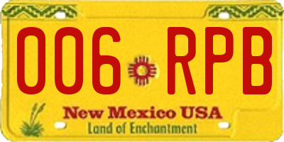 NM license plate 006RPB
