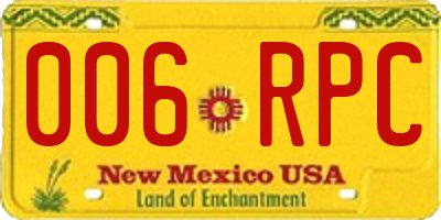 NM license plate 006RPC
