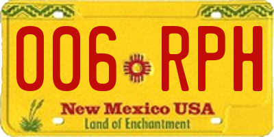 NM license plate 006RPH