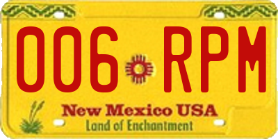 NM license plate 006RPM