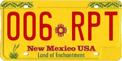 NM license plate 006RPT