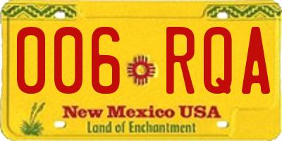 NM license plate 006RQA