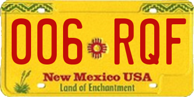 NM license plate 006RQF