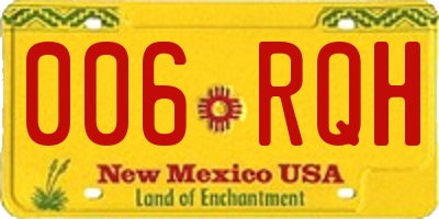 NM license plate 006RQH
