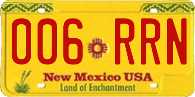 NM license plate 006RRN