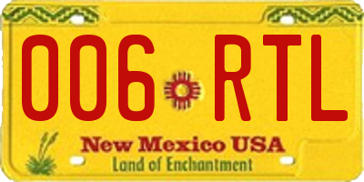 NM license plate 006RTL