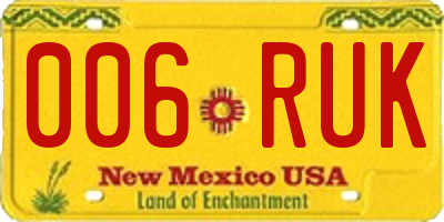 NM license plate 006RUK