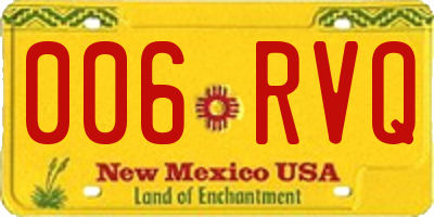 NM license plate 006RVQ