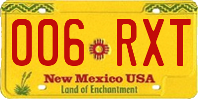 NM license plate 006RXT