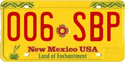 NM license plate 006SBP