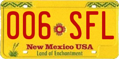NM license plate 006SFL
