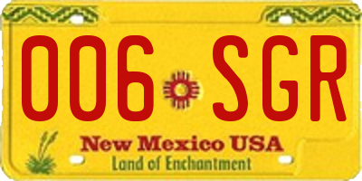 NM license plate 006SGR