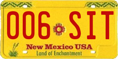 NM license plate 006SIT
