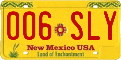NM license plate 006SLY