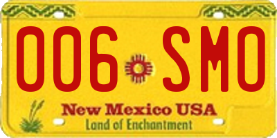 NM license plate 006SMO