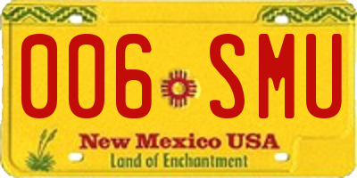 NM license plate 006SMU