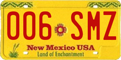 NM license plate 006SMZ