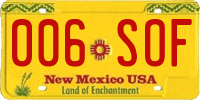 NM license plate 006SOF