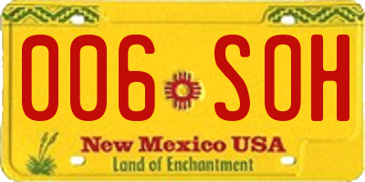 NM license plate 006SOH