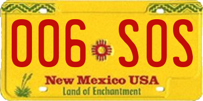NM license plate 006SOS
