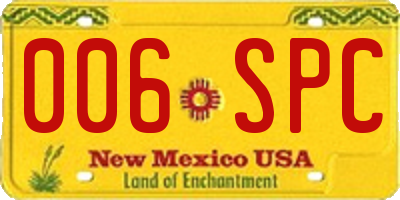 NM license plate 006SPC