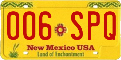 NM license plate 006SPQ