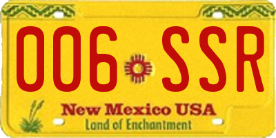 NM license plate 006SSR