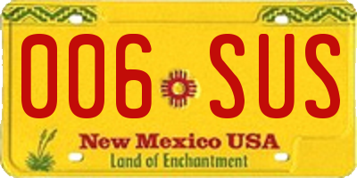 NM license plate 006SUS