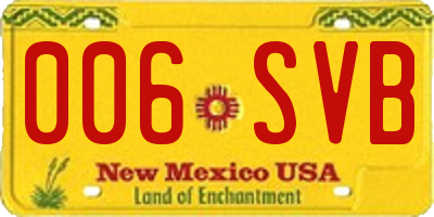 NM license plate 006SVB
