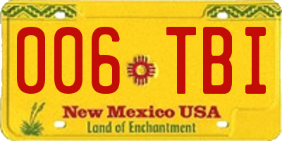 NM license plate 006TBI