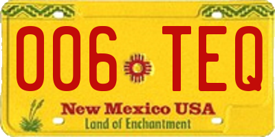 NM license plate 006TEQ