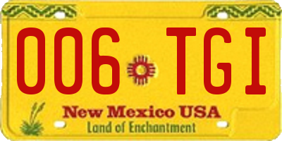NM license plate 006TGI
