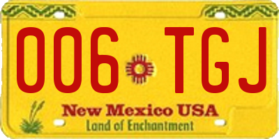 NM license plate 006TGJ