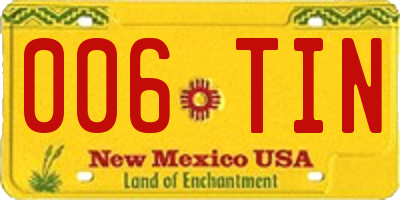 NM license plate 006TIN