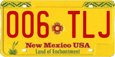 NM license plate 006TLJ