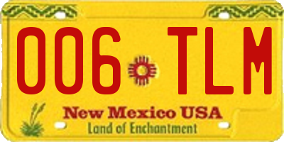 NM license plate 006TLM