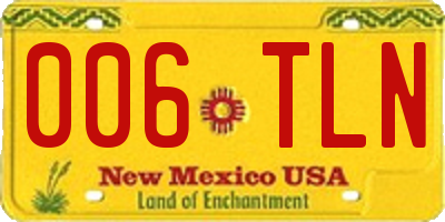 NM license plate 006TLN