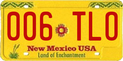 NM license plate 006TLO