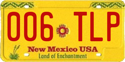 NM license plate 006TLP