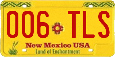 NM license plate 006TLS