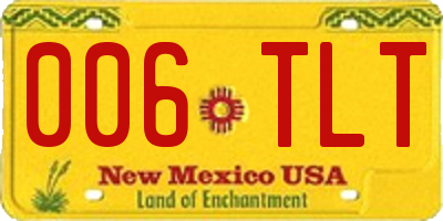 NM license plate 006TLT