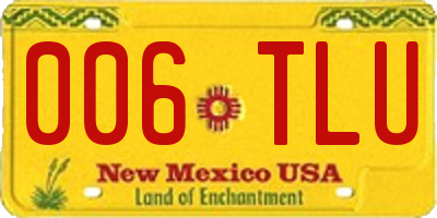 NM license plate 006TLU