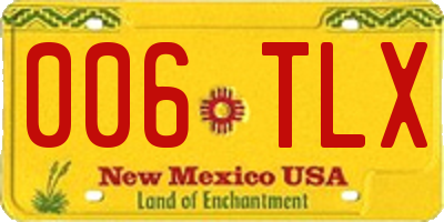 NM license plate 006TLX