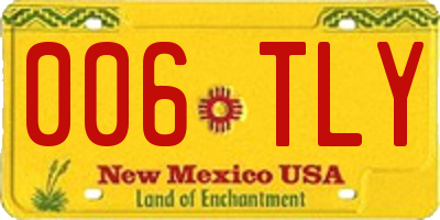 NM license plate 006TLY