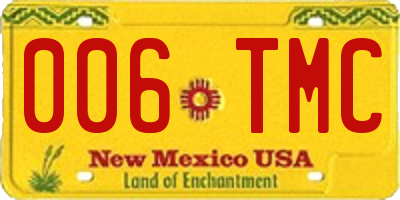 NM license plate 006TMC