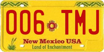 NM license plate 006TMJ
