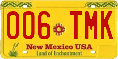 NM license plate 006TMK