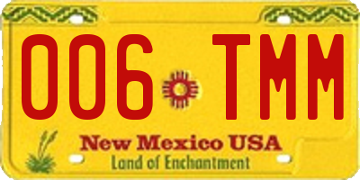 NM license plate 006TMM