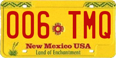NM license plate 006TMQ
